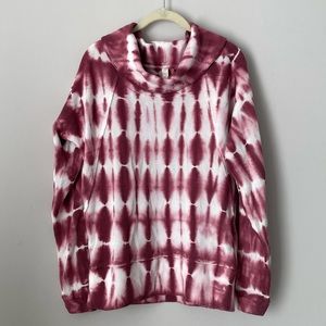 Anthropologie Pilcro Pink Tie-Dye Waffle Long-Sleeve Cowl Top NWT